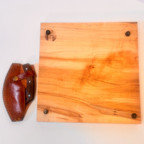 Choppin’ Broccoli Handmade Cutting Board and Ulu Knife in Sheath - Maple - Picture 3 of 6
